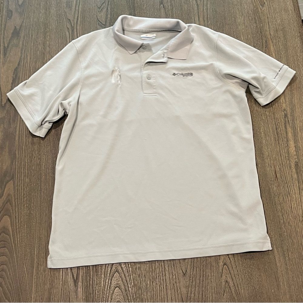 Columbia PFG Fishing Outdoor Shirt Mens Gray Short Sleeve Size L